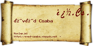 Ávéd Csaba névjegykártya