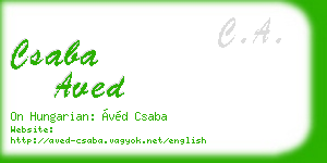 csaba aved business card